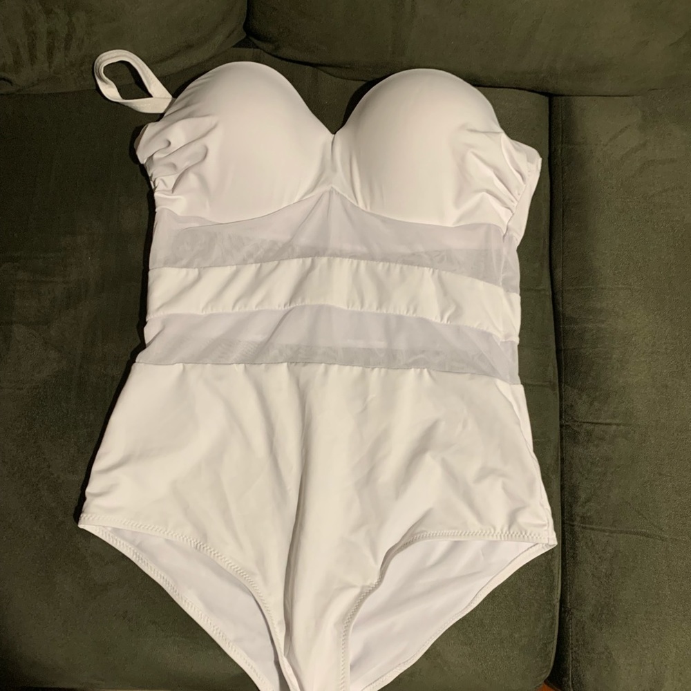 White and sheer one piece
